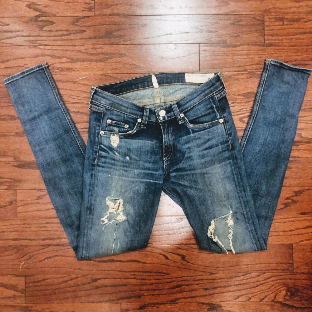 Rag & Bone / Jean Distressed Skinny Jeans